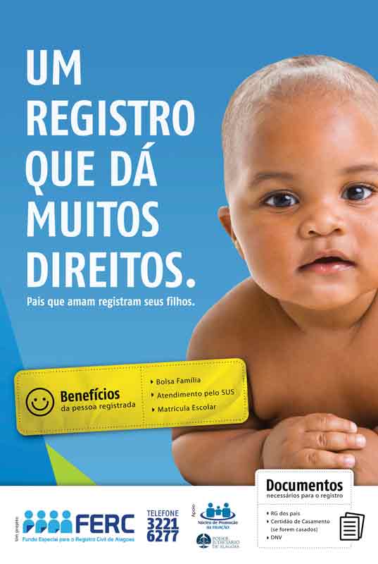  Cartaz da campanha de registro civil em Alagoas