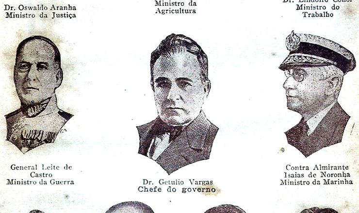   Get&uacute;lio Vargas e seu minist&eacute;rio , em imagem de 1931  &nbsp;  &nbsp;