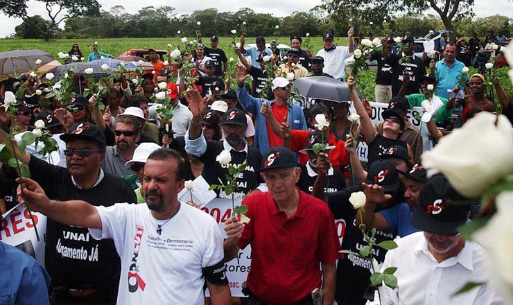  <strong> Manifestação</strong> em memória dos quatro servidores do Trabalho assassinados