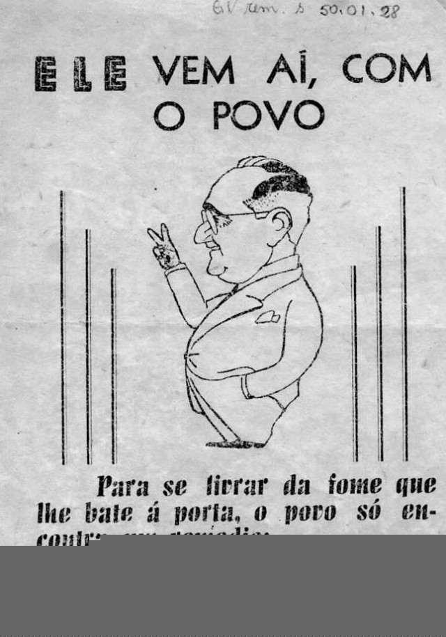  Panfleto da campanha de Get&uacute;lio Vargas &agrave; Presid&ecirc;ncia em 1950