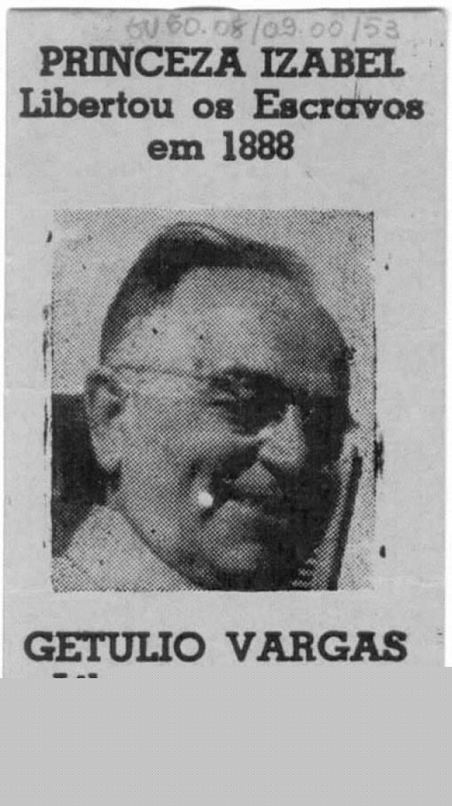  Panfleto da campanha de Get&uacute;lio Vargas &agrave; Presid&ecirc;ncia em 1950