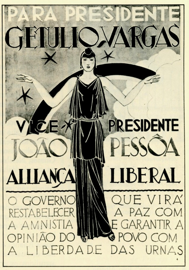  Cartaz da campanha  da chapa&nbsp;Getúlio Vargas-Jo&atilde;o Pessoa &agrave; Presid&ecirc;ncia