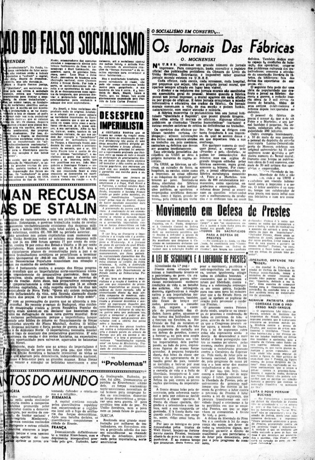  Edi&ccedil;&atilde;o n&uacute;mero 1 do jornal &quot;Voz Oper&aacute;ria&quot;