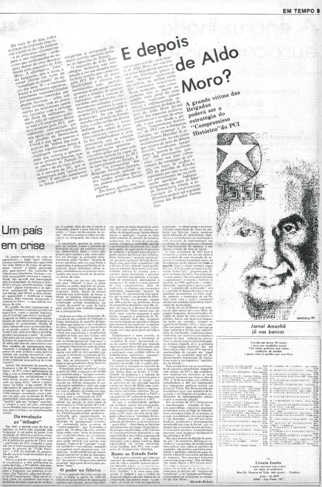  Jornal &quot;Em Tempo&quot;, de&nbsp;1&ordm; de maio de 1978, destaca o confronto entre empregados e empres&aacute;rios e a organiza&ccedil;&atilde;o do movimento sindical no pa&iacute;s