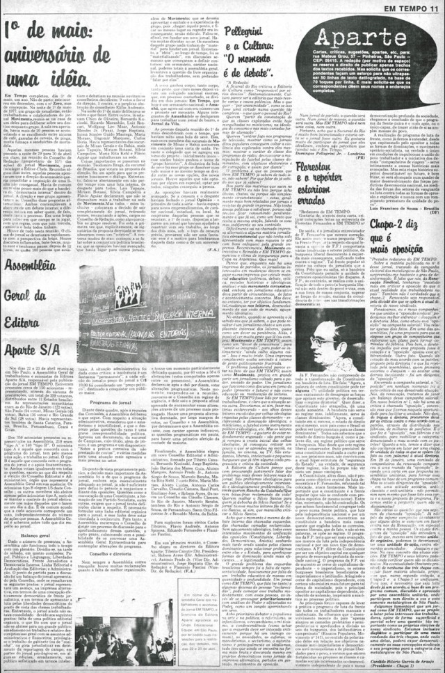  Jornal &quot;Em Tempo&quot;, de&nbsp;1&ordm; de maio de 1978, destaca o confronto entre empregados e empres&aacute;rios e a organiza&ccedil;&atilde;o do movimento sindical no pa&iacute;s