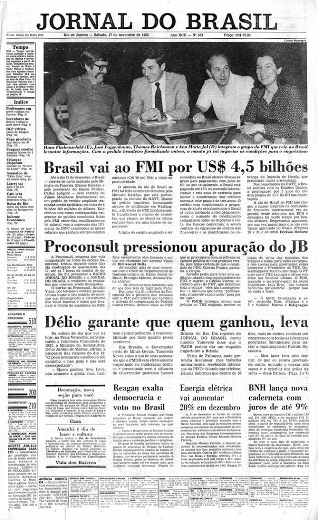  O an&uacute;ncio do pedido de empr&eacute;stimo feito pelo Brasil ao FMI