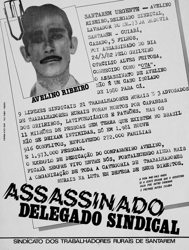   Cartaz denuncia viol&ecirc;ncia  contra o trabalhador na cidade
