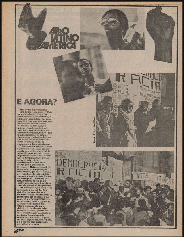  Reportagem de Hamilton Bernardes Cardoso sobre a articula&ccedil;&atilde;o dos ativistas negros para a manifesta&ccedil;&atilde;o em S&atilde;o Paulo e a cria&ccedil;&atilde;o do Movimento Negro Unificado