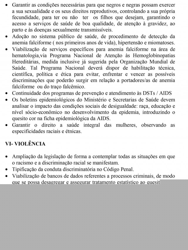  Documento entregue pelo movimento em novembro de 1995