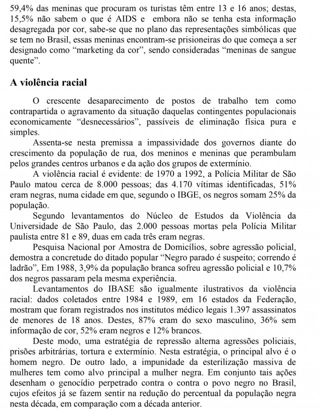  Documento entregue pelo movimento em novembro de 1995