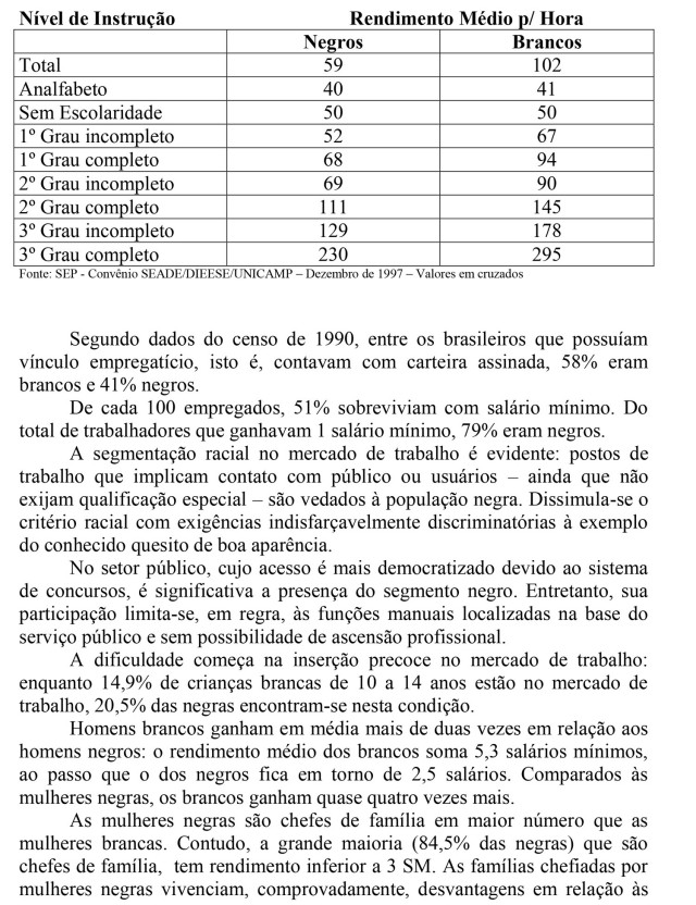  Documento entregue pelo movimento em novembro de 1995