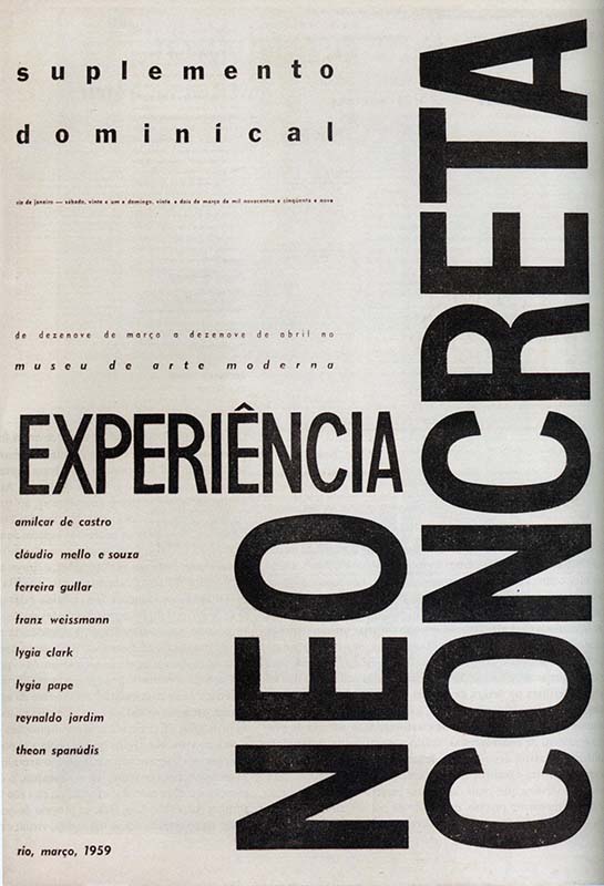  Capa do suplemento dominical do &ldquo;Jornal do Brasil&rdquo; (mar&ccedil;o de 1959), reproduzido em HOMEM DE MELO; Chico e RAMOS; Elaine. Linha do Tempo do Design Gr&aacute;fico no Brasil. S&atilde;o Paulo: Cosac Naify, 2011. p. 310