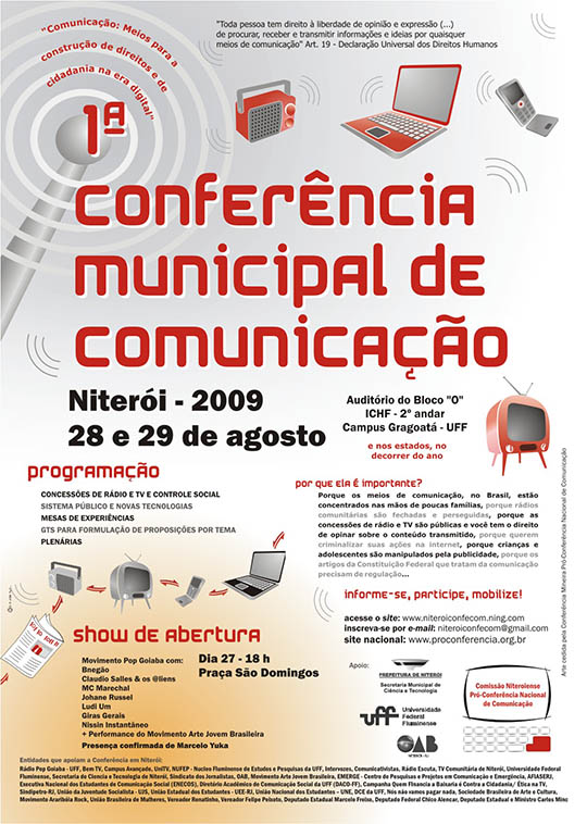  Cartaz da 1&ordf;&nbsp;Conferência Municipal de Comunicação de Niterói