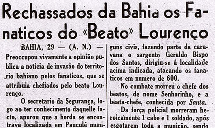  <strong> O massacre de Pau de Colher</strong> nas páginas do "Diario Carioca", 30 de janeiro de 1938