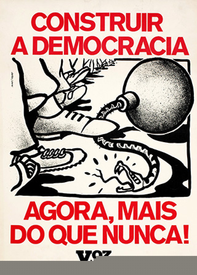  Cartaz do PCB, assinado pelo jornal do partido, &quot;Voz da Unidade&quot;, alusivo ao atentado do Riocentro&nbsp;