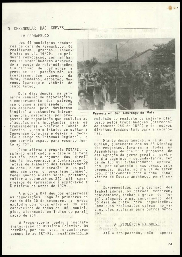  Edi&ccedil;&atilde;o de &quot;O Trabalhador Rural&quot;, publica&ccedil;&atilde;o da Contag, do bimestre setembro/outubro de 1984