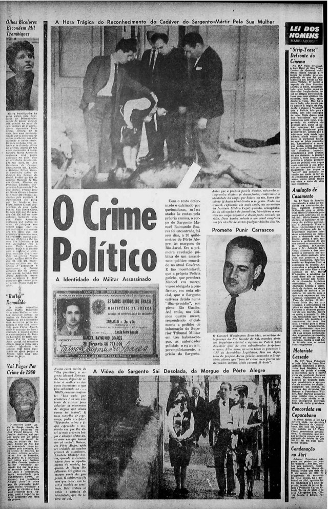   Jornal &quot;&Uacute;ltima Hora&quot;, de Samuel Wainer, denuncia o crime pol&iacute;tico