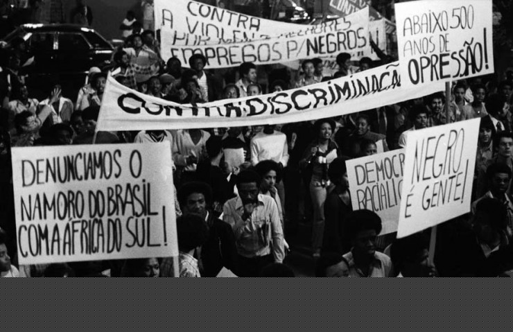  <strong> A discriminação e a violência</strong> contra os negros foram os principais temas do protesto